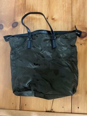 Michael Kors Olive Camo Nylon Tote with Black Trim